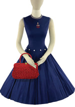 Vintage Late 1950s Designer Cotton Sailor Dress - NEW!