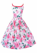 1950s Pink Cabbage Roses Dress Ensemble - New