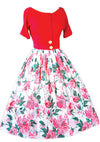 1950s Pink Cabbage Roses Dress Ensemble - New