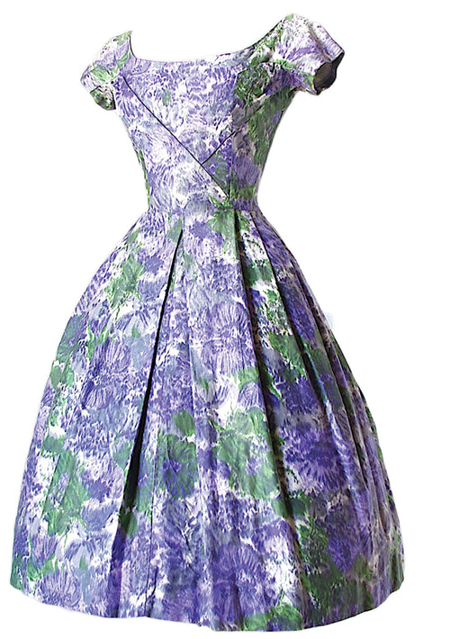 1950s Impressionist Lilac Dress - New!