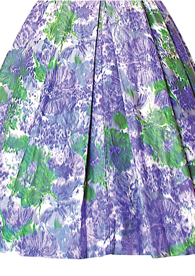 1950s Impressionist Lilac Dress - New!