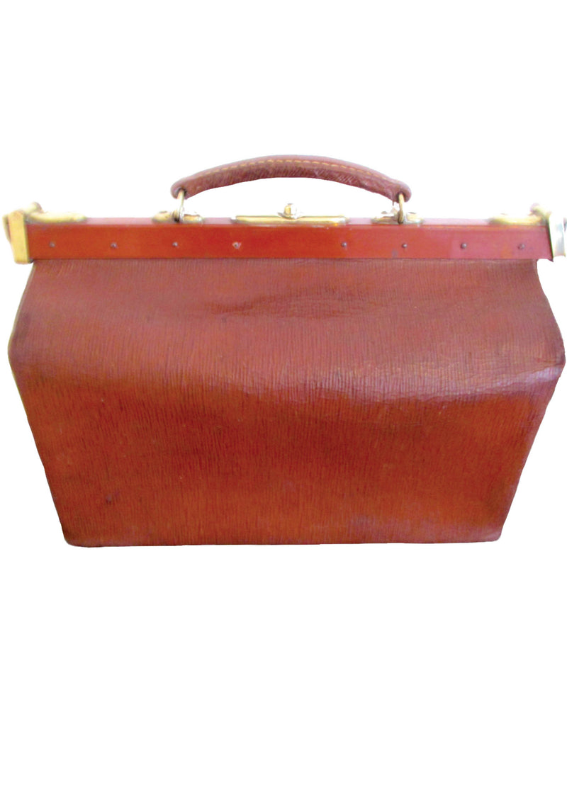 Antique 1900s French Leather Doctor's Case - New!