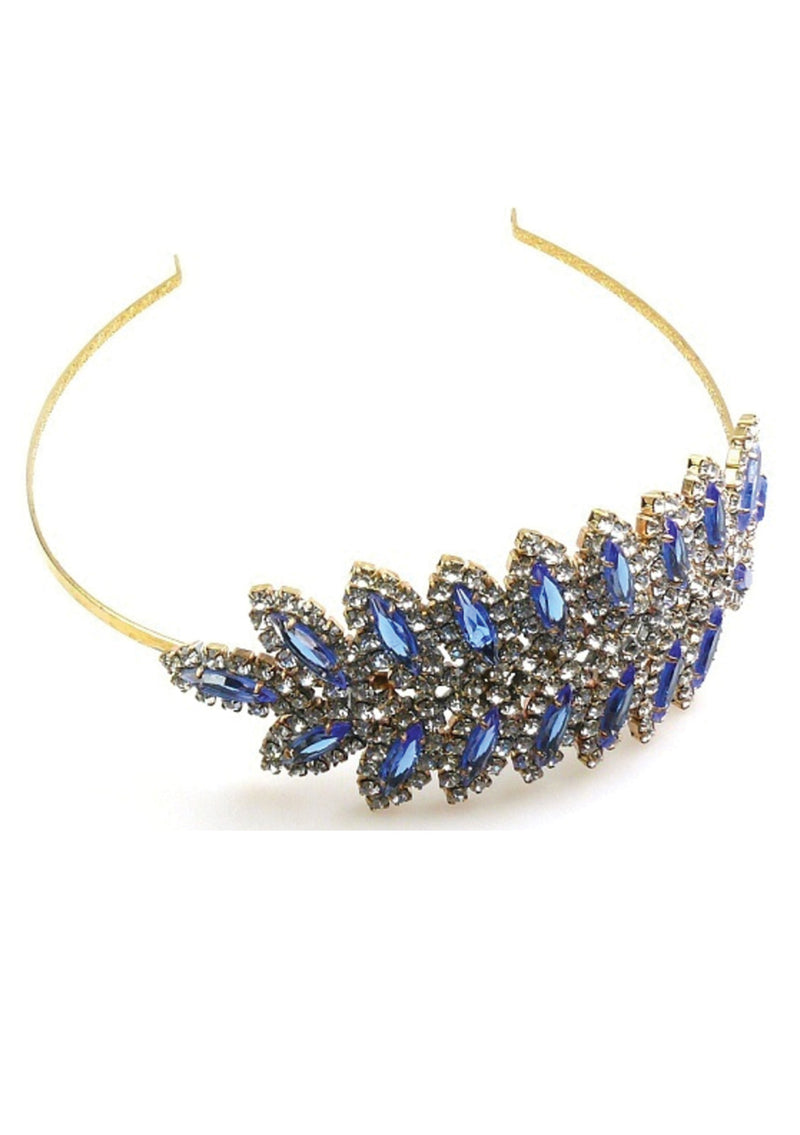 Olde-World Sapphire and Clear Rhinestone Headband - Sold!