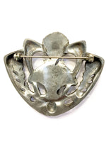 Antique 1900s Art Nouveau Silver Metal Brooch - New!