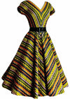 Vintage 1950s Chevron Striped Day Dress - New!