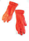 Vintage 1950s Tangerine Nylon Gloves - New!