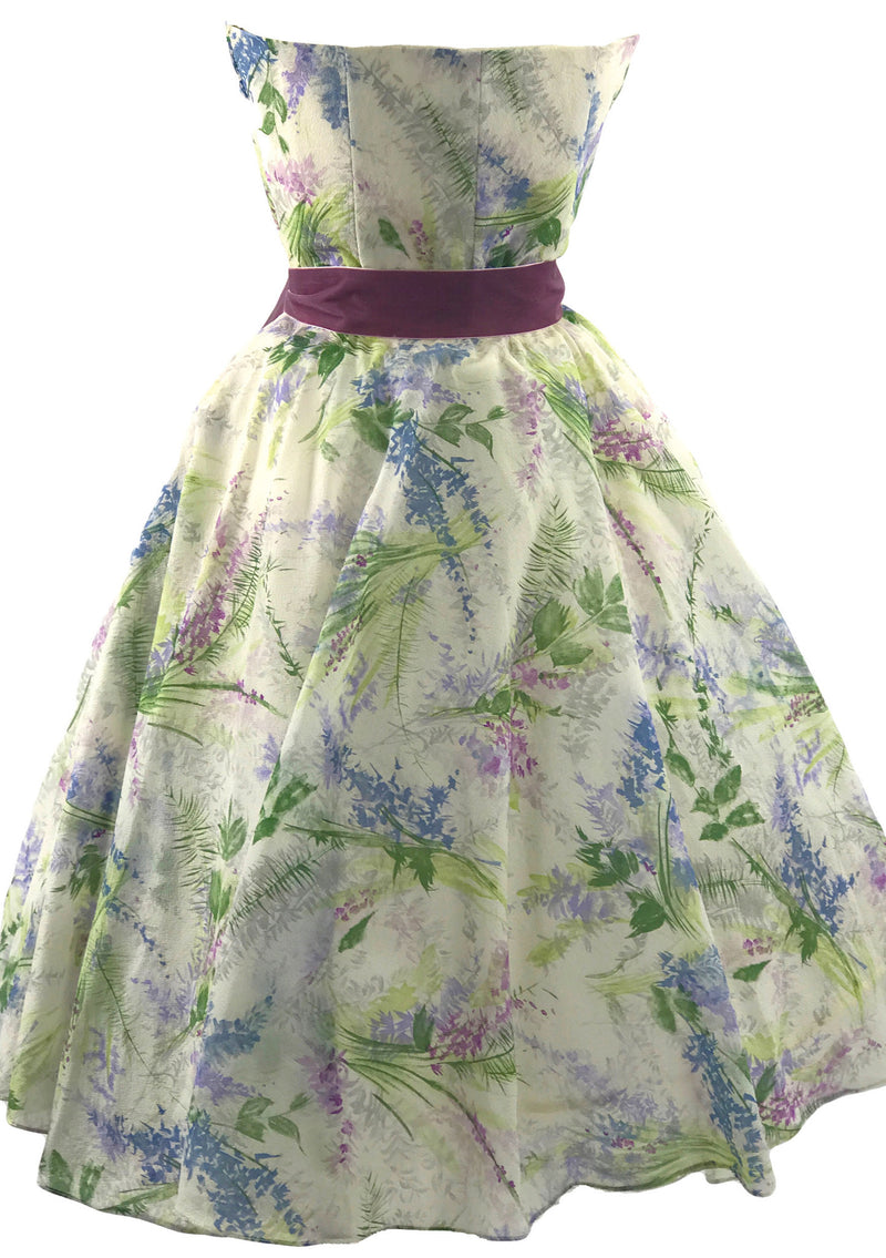 Vintage 1950s Floral Lilacs Nylon Dress Ensemble - New!