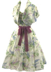 Vintage 1950s Floral Lilacs Nylon Dress Ensemble - New!
