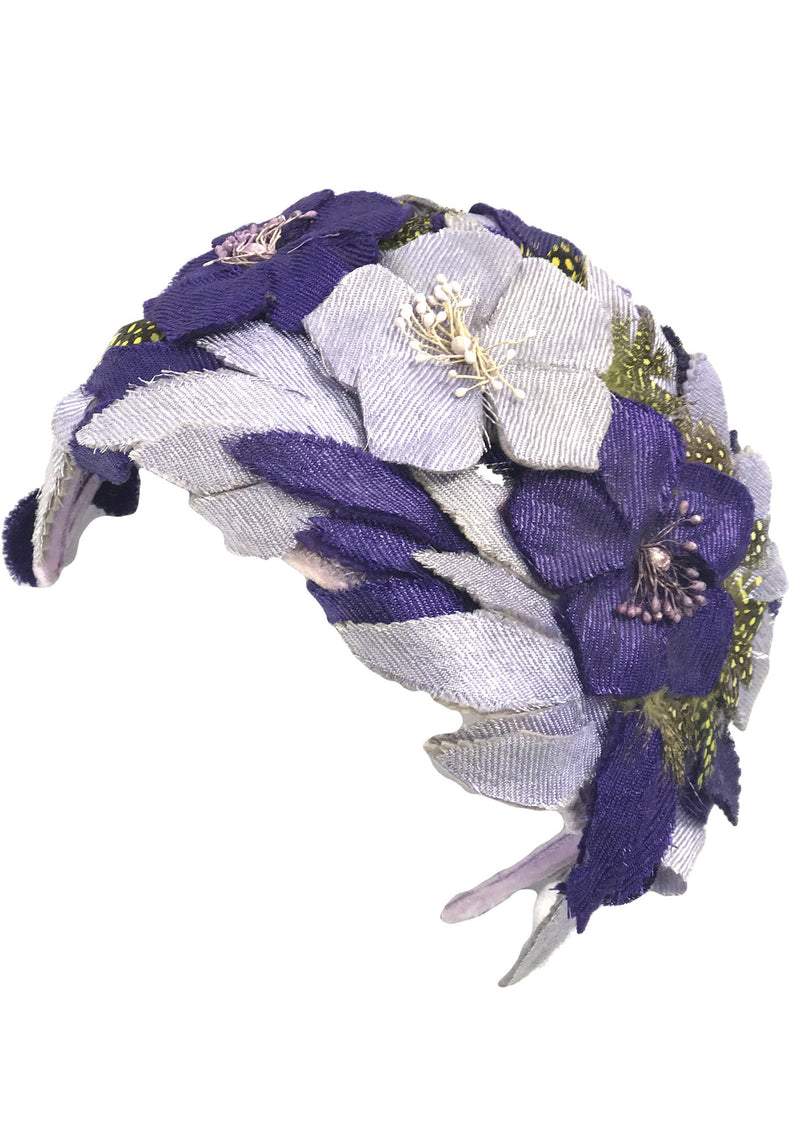 Vintage 1950s Purple and Lilac Floral Bandeau - New!