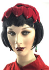 Vintage 1950s Sculptured Red Velvet Bandeau -New!