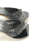 Vintage 1980s Silver and Black Glitter Polly Style Shoes - New!