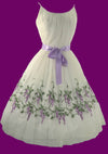 Vintage 1950s -1960s Lilac Wisteria Chiffon Party Dress - New!