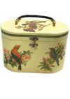 Vintage 1960s Decoupage Birds Oval Box Handbag - New!