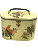 Vintage 1960s Decoupage Birds Oval Box Handbag - New!
