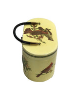 Vintage 1960s Decoupage Birds Oval Box Handbag - New!