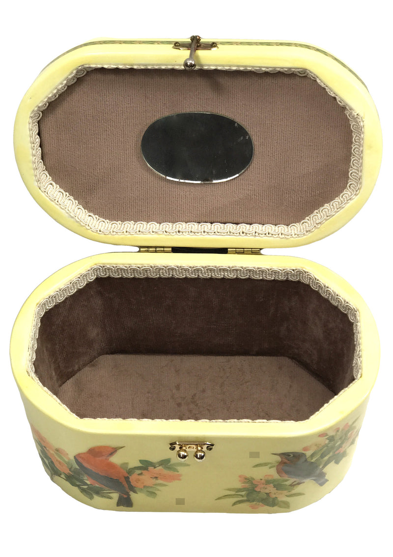 Vintage 1960s Decoupage Birds Oval Box Handbag - New!