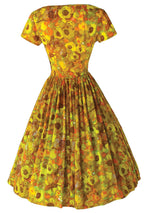 1950's -1960s Autumn Impressionist Print Dress  - New!