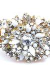 Czech Clear Crystal & White Opaline Glass Headband - New!