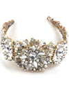 Czech Clear Crystal & White Opaline Glass Headband - New!