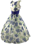 1950s Blue Cabbage Roses Party Dress - New!