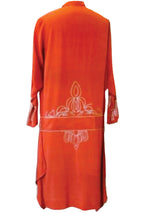 Outstanding Vintage 1920s Blood Orange Silk Day Dress