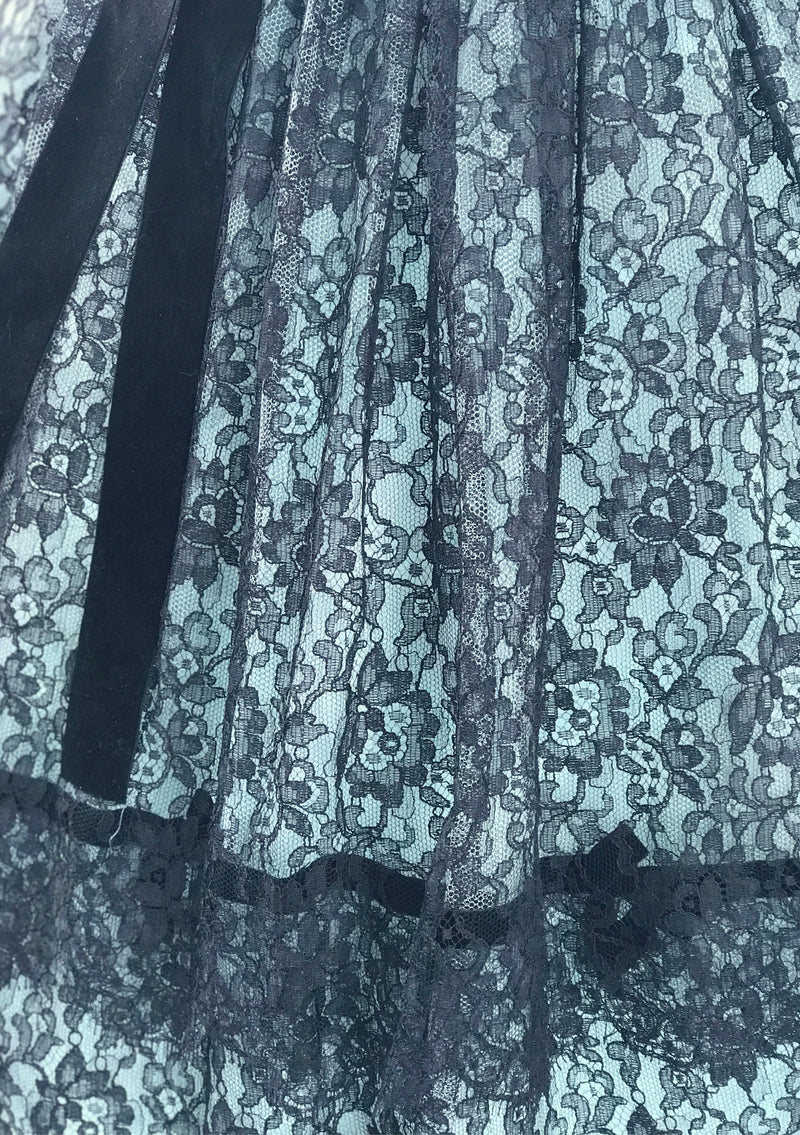 Exceptional Vintage 1950s Black Lace Party Dress - New!