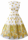 Late 1950s- Early 1960s Yellow Roses Chiffon Party Dress - New!