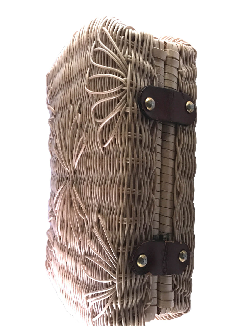 Vintage 1960s Natural Wicker Handbag - New!