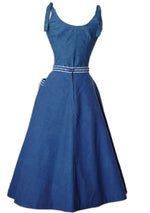 Rare 1940s Blue Chambray Dress & Jacket Ensemble - New!