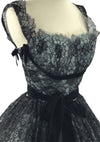 Exceptional Vintage 1950s Black Lace Party Dress - New!
