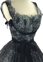 Exceptional Vintage 1950s Black Lace Party Dress - New!