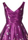 Recreation of 1950s Merlot Floral Butterfly Party Dress - New!