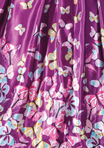 Recreation of 1950s Merlot Floral Butterfly Party Dress - New!