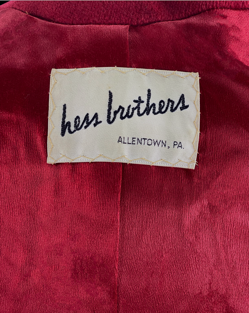 Vintage Late 1950s to Early 1960s Burgundy Coat - NEW!