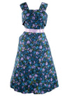 1950's Blue & Lilac Tulip Print Cotton Sun Dress - New!