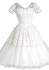 Original 1950s Ivory Lace and Tulle Wedding Dress