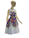 Late 1950s Anemone Border Print Pique Cotton Dress- New!