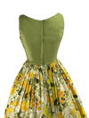 Vintage 1950s Green and Yellow Floral Cotton Sundress- New!