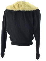 Vintage 1950 Black Cashmere Cardigan with Mink- New