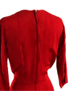 Dramatic 1940s Red Crepe Sculptured Dress- New!
