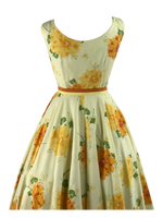 Rare 1950s Yellow Floral Jerry Gilden Dress Ensemble - New!