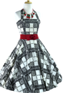 1950's Black/White Atomic Print Cotton Halter Dress  - New!