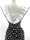 Vintage 1980s Black & White Spots Cotton Day Dress - New!