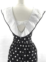 Vintage 1980s Black & White Spots Cotton Day Dress - New!