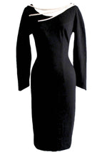 Vintage 1950s Black Knit Wiggle Party Dress- New!