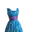 Vintage 1950s Blue Floral Party Dress - New!