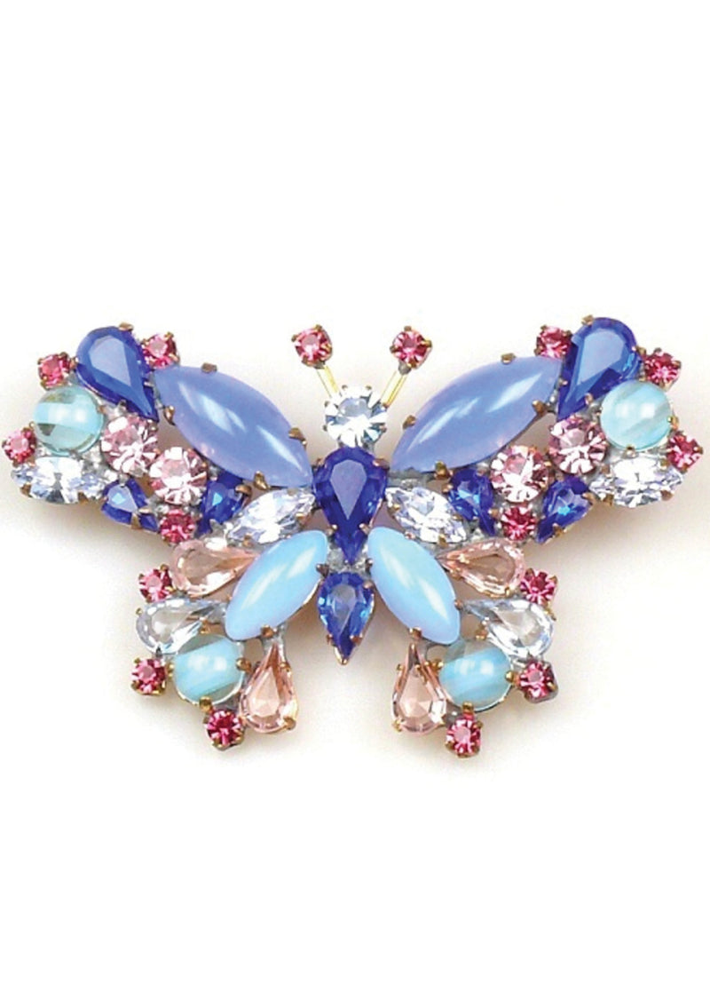 Lovely Amethyst and Sapphire Butterfly Brooch - New!