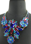 Spectacular Sapphire and Ruby Glass Crystal Czech Necklace