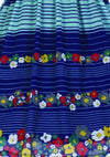 Re-creation of 1950s Blue Striped Floral Day Dress - New!