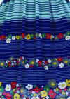 Re-creation of 1950s Blue Striped Floral Day Dress - New!